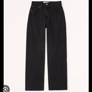 Abercrombie & Fitch Women's Black Curve Love The Loose High Rise Jeans
